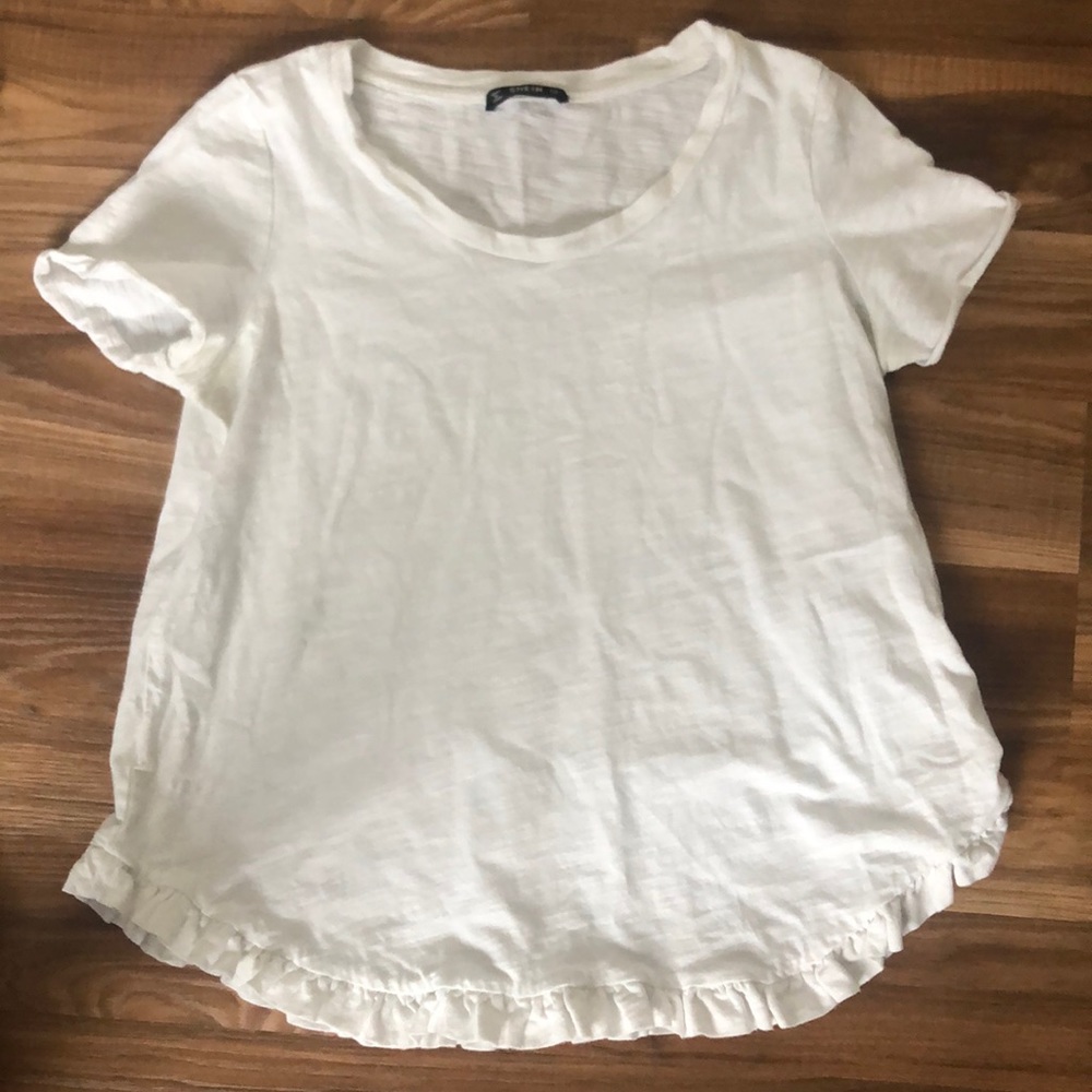 Shein White Shirt w Ruffle Detail